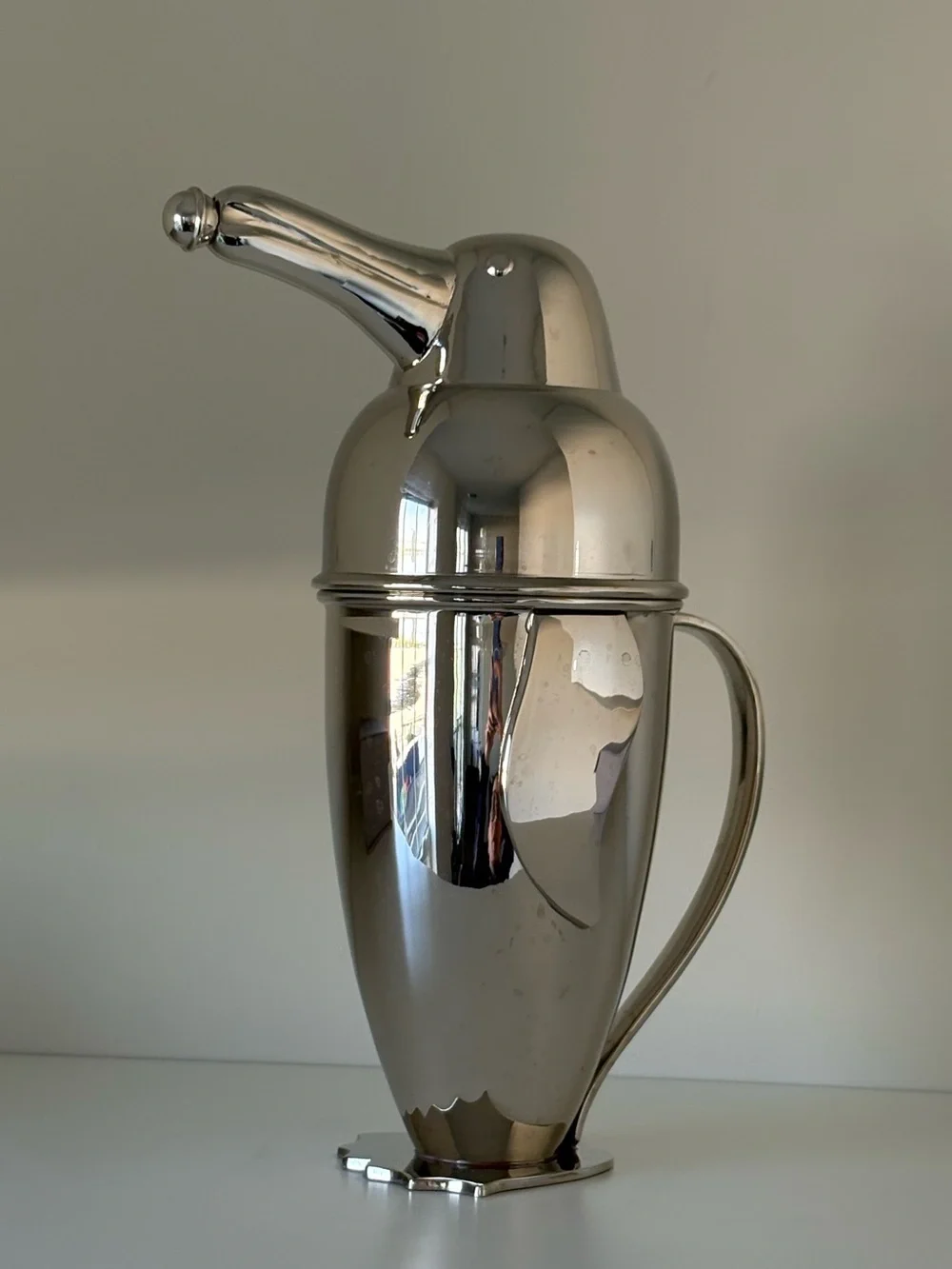 Restoration Hardware Large Silver Penguin Shaker in Original Box